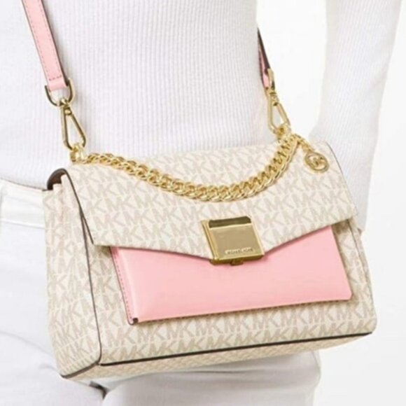 NWOT Michael Kors Lita Medium Two-Tone Logo Crossbody Bag - Picture 12 of 12